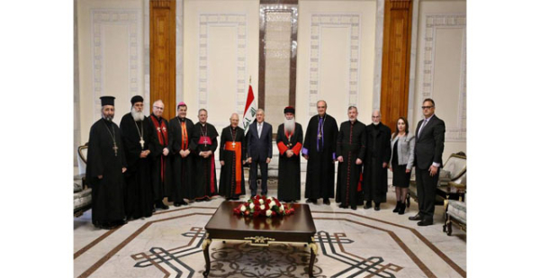 فخامة رئيس جمهورية العراق يستقبل الكاردينال ساكو ورؤساء كنائس بغداد