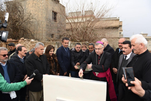 وضع حجر أساس لكنيسة مريم العذراء في قرية ارموطة