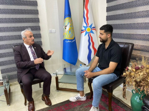 السكرتير العام لحزب بيت نهرين الديمقراطي يستقبل الشاب بارسين البرت القادم من استراليا